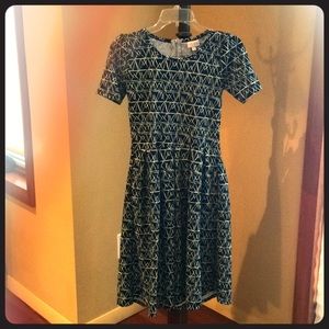 LuLaRoe Blue & White Amelia Dress